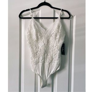 Lulu’s White Lace Bodysuit
